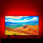 A vivid, high-contrast television screen displaying a dynamic, colorful landscape that illustrates the concept of ultimate visual enhancement, with bright, saturated hues and sharp details, no visible text or lettering, no human figures, no logos, no symbols, no numbers, no faces, no text overlays, no watermarks, no background clutter, no abstract shapes, no stylized characters, no text, no letters, no digits, no text elements