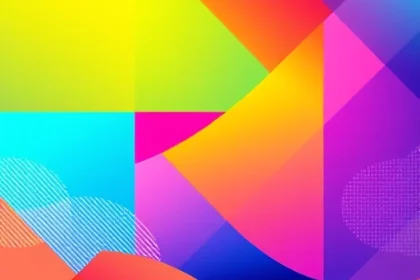 A vibrant, modern graphic design featuring bold, colorful geometric shapes and gradients inspired by TVIColor, with abstract patterns and dynamic color transitions, no text or letters visible, clean background, high detail, smallHQ style