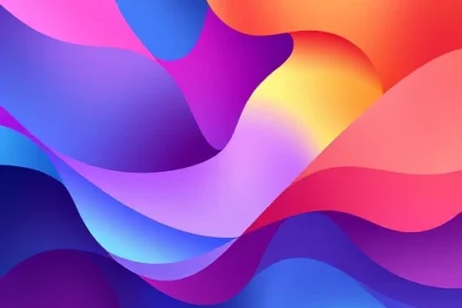 A vibrant, high-quality illustration showcasing the beauty of TVIColor with rich, saturated hues blending smoothly across abstract geometric shapes and flowing gradients, evoking a sense of modern digital art and color harmony, no text or letters visible