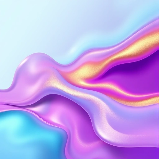 A vibrant, abstract representation of color exploration with flowing gradients of teal, violet, and gold blending seamlessly in a dynamic, fluid composition, suggesting creativity and technological innovation in color science, no text or symbols