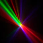 A vibrant, abstract representation of color theory in television technology, featuring overlapping RGB light beams forming a radiant spectrum against a deep black background, with subtle glowing pixels and soft lens flares suggesting CRT and OLED displays, evoking the elegance and precision of TVIColor's color reproduction
