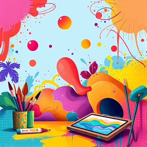 A vibrant, imaginative scene showcasing creative expression through TVIColor, featuring colorful abstract shapes, dynamic brushstrokes, and artistic tools like paintbrushes and digital tablets, with a modern, energetic atmosphere