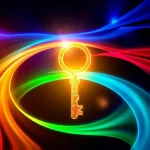 A vibrant, abstract representation of success through color: a central glowing golden key made of light, surrounded by swirling ribbons of deep blue, emerald green, and radiant crimson, forming a dynamic, harmonious color spectrum that radiates outward like energy waves, symbolizing the transformative power of TVIColor in achieving success, with soft lens flares and subtle particle effects enhancing the sense of achievement and clarity, no text, no letters, no digits, minimalist yet rich in colo