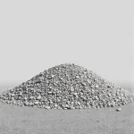 A realistic depiction of a pile of gravel used for road paving, showing the texture and color variations of the gravel against a neutral background, with no people, vehicles, or text elements.