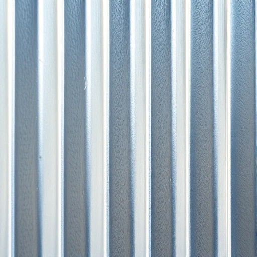 A close-up of a galvanized steel sheet used for a fence, showing its textured zinc coating with a subtle crystalline pattern, placed vertically as part of a modern outdoor fence under natural daylight, with soft shadows and no background distractions