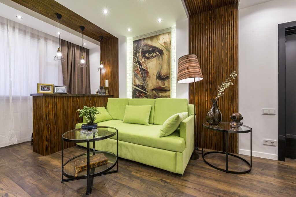 Фото 16 — Отделка гостиной с использованием натуральных материалов